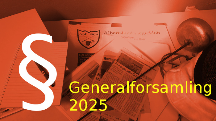 Bannerreklame for ordinær generalforsamling i Albertslund Fægteklub